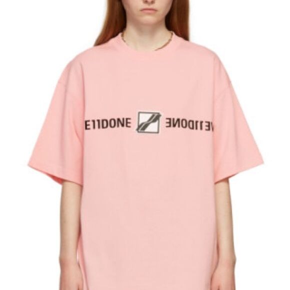 WE11DONE PINK Patched Mirror T-Shirt Size S - Picture 13 of 13